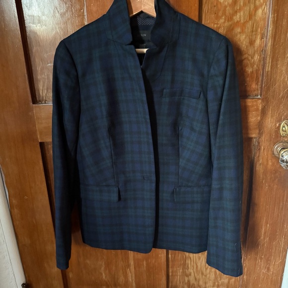 NWT J. Crew wool regent blazer in blue/green plaid (blackwatch) - size 12 - Picture 2 of 11